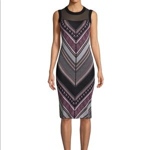 Rachel Roy Bodycon tweed chevron sweater dress